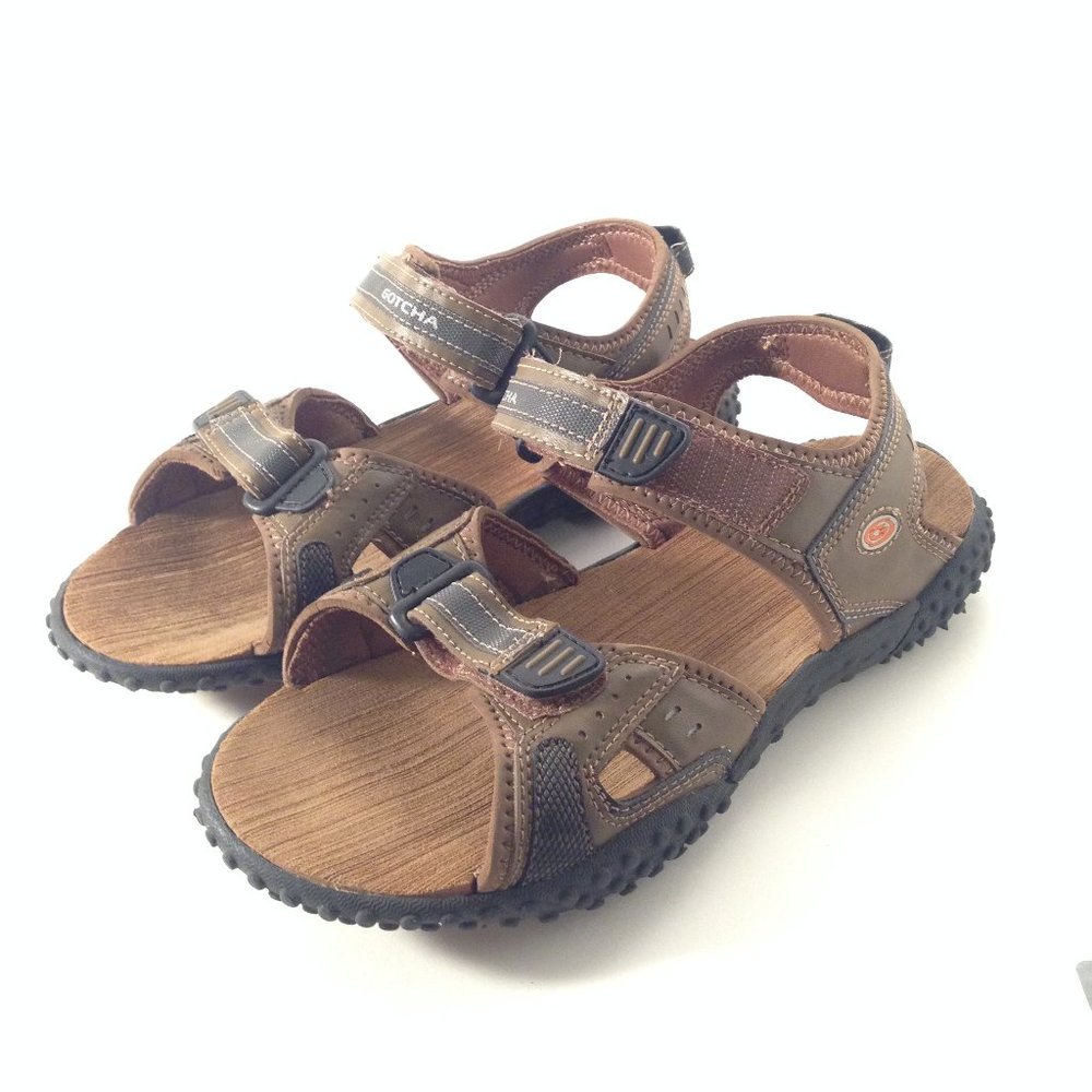 Velcro Gotcha Brown Kids Sandals